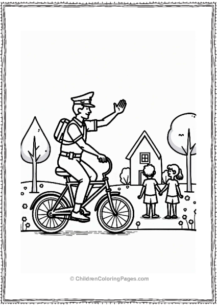Police Bicycle Patrol With Children Free PDF Printable