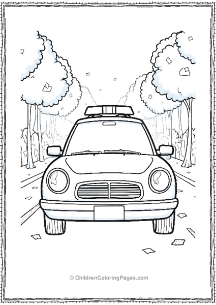 Police Car At Parade Free PDF Printable