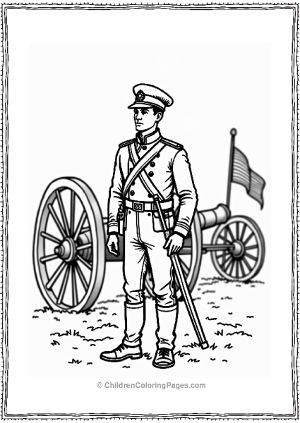 Police Civil War Era Officer With Cannon Free PDF Printable