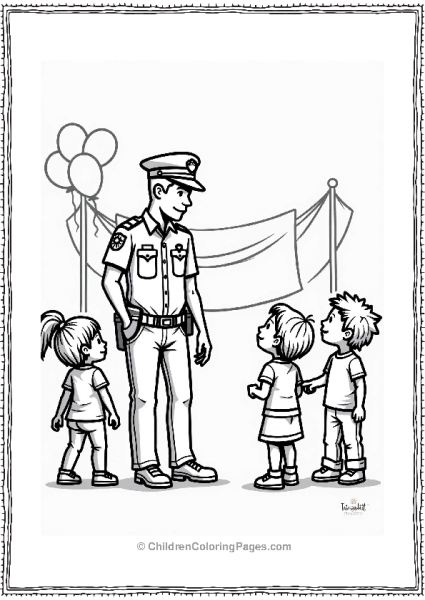 Police Officer At Community Event Free PDF Printable
