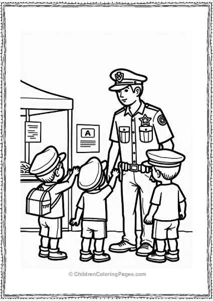 Police Officer At Community Safety Fair Free PDF Printable