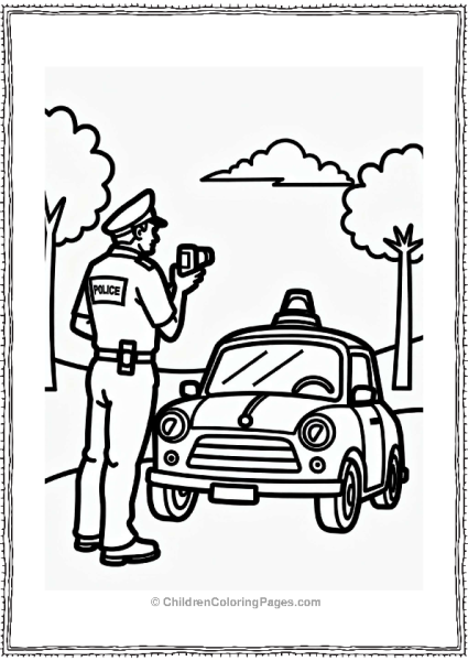 Police Officer Checking Car Speed Free PDF Printable