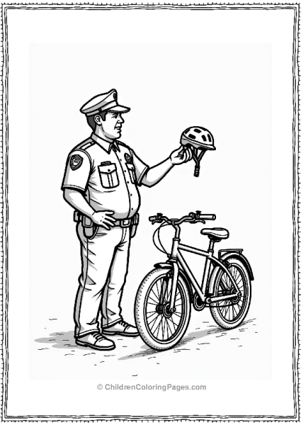 Police Officer Discussing Bike Safety Free PDF Printable