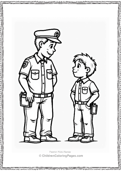 Police Officer Discussing Safety With Child Free PDF Printable