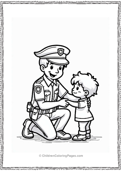 Police Officer Helping Lost Child Free PDF Printable