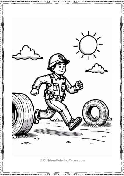 Police Officer In Training Running Through Obstacles Free PDF Printable