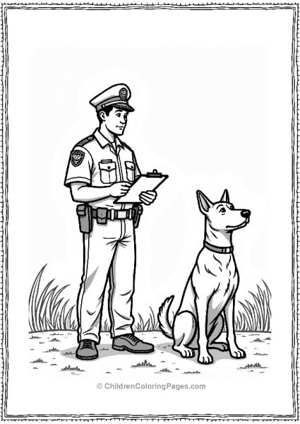 Police Officer In Training With Dog Free PDF Printable