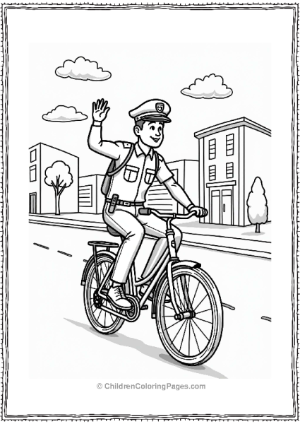 Police Officer On A Bicycle Free PDF Printable