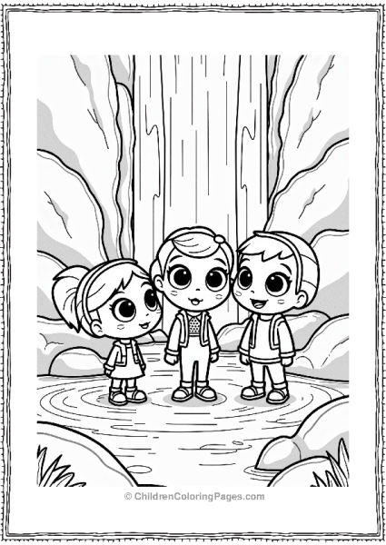 Polly Pocket Lila Shani And Nicholas At A Waterfall Free PDF Printable