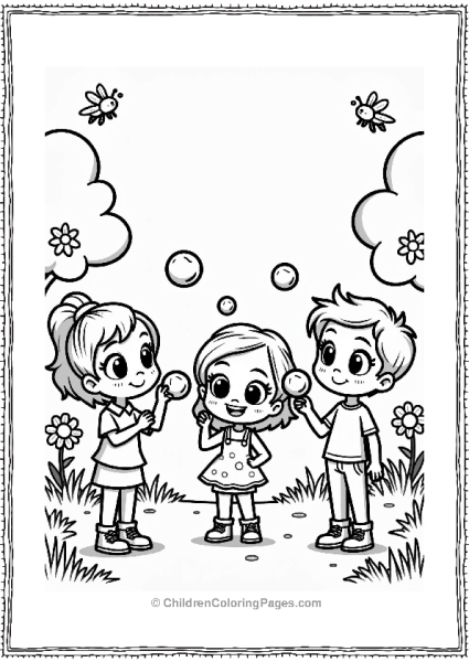 Polly Pocket Lila Shani And Nicholas Bubble Contest In The Park Free PDF Printable
