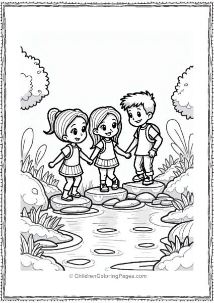 Polly Pocket Lila Shani And Nicholas Crossing A Stream Free PDF Printable