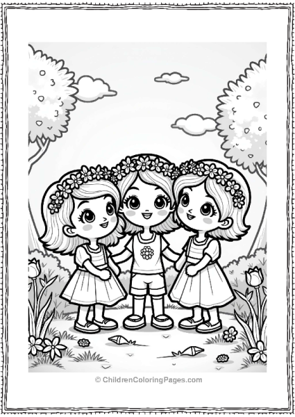 Polly Pocket Lila Shani And Nicholas Making Flower Crowns Free PDF Printable