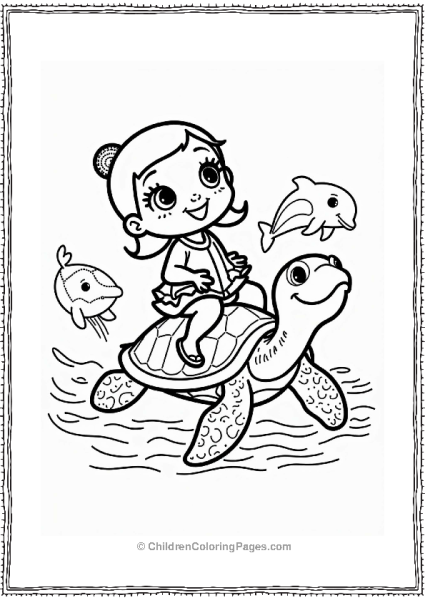 Polly Pocket Nicholas Riding A Sea Turtle With Friends Free PDF Printable