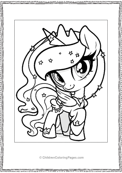 Princess Luna Cartoon Pony With Wings Free PDF Printable
