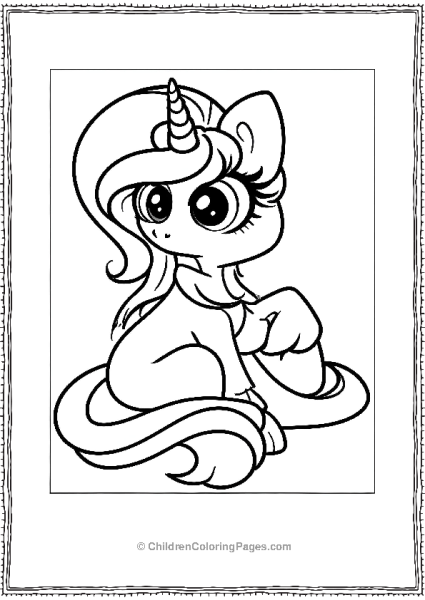 Princess Luna Cartoon Unicorn Big Eyes Free PDF Printable