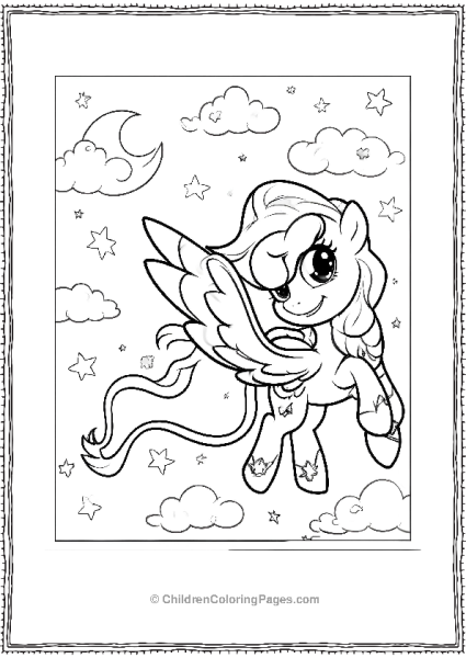 Princess Luna Flying In The Sky Free PDF Printable