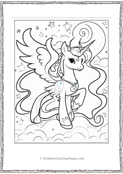Princess Luna The White Pony With Wings And A Horn Free PDF Printable