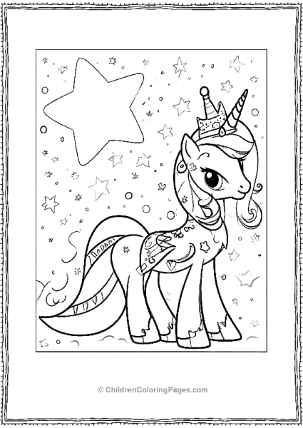 Princess Luna Unicorn With Stars Free PDF Printable