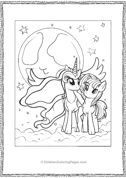 Princess Luna With A Pony Free PDF Printable