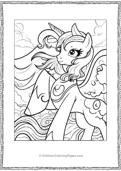 Princess Luna With Flowing Hair Free PDF Printable