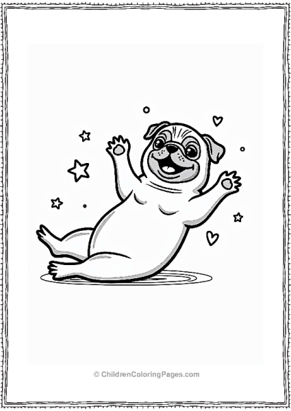Pug Dog In Bridge Pose Free PDF Printable