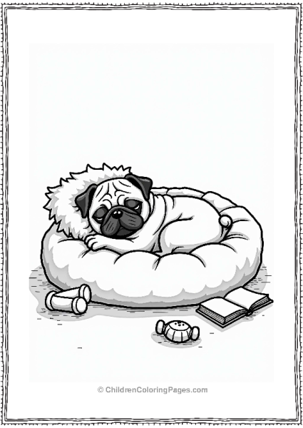 Pug In A Cozy Bed Free PDF Printable