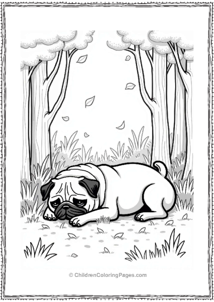 Pug In A Dreamy Forest Free PDF Printable