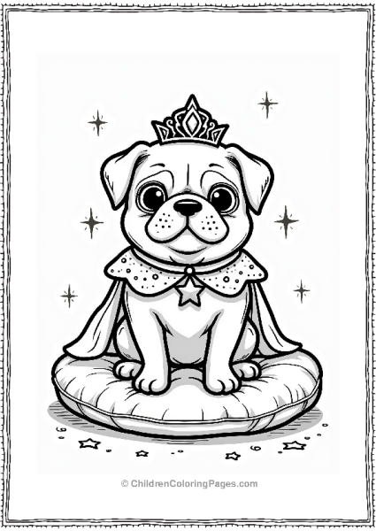 Pug In A Princess Costume Free PDF Printable