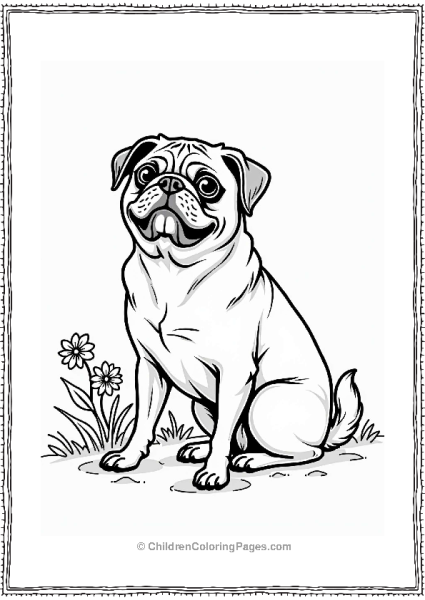 Pug In Seated Forward Bend Free PDF Printable