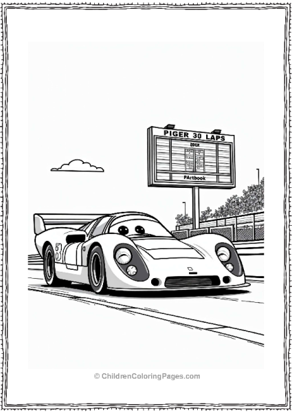 Race Car At The Starting Grid Free PDF Printable