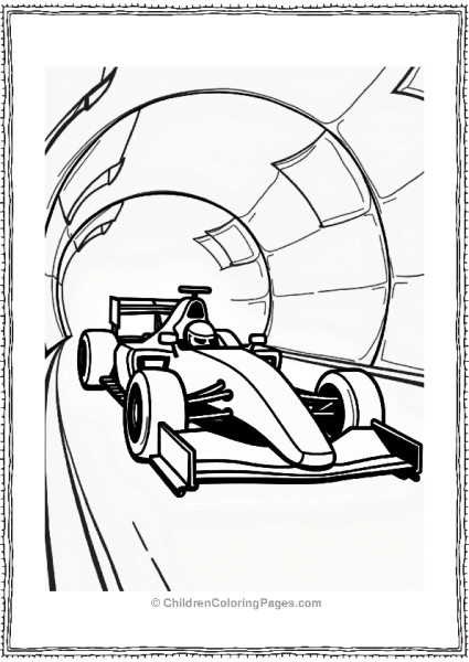 Race Car In A Minimalist Tunnel Free PDF Printable