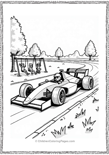 Race Car In A Park Free PDF Printable
