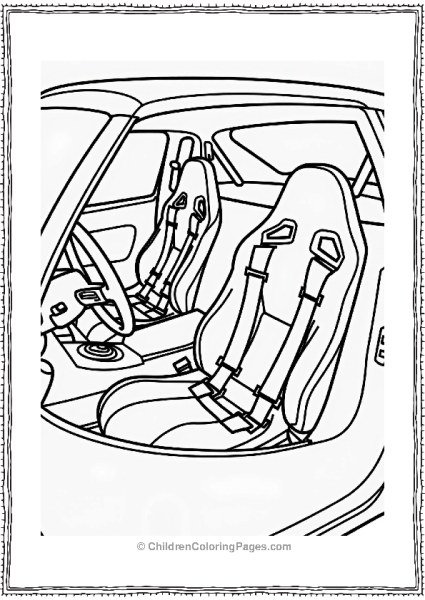 Race Car Interior With Seat Belts Free PDF Printable