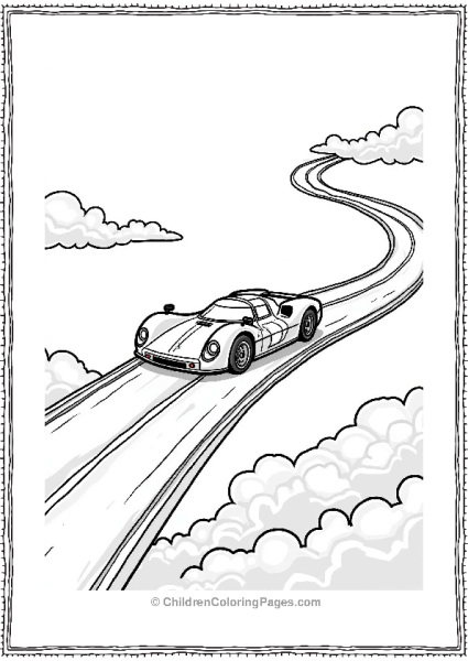 Race Car On A Floating Track Free PDF Printable