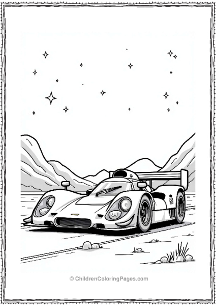 Race Car Under A Starry Sky Free PDF Printable