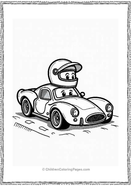 Race Car With Helmet Safety Gear Free PDF Printable