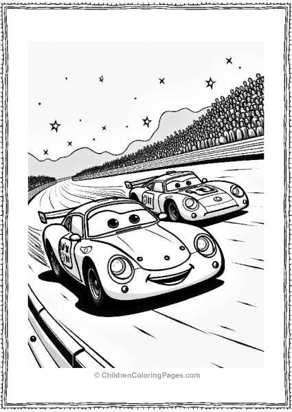 Race Cars Competing Under The Stars Free PDF Printable