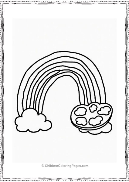 Rainbow And Paint Palette Coloring Page Free PDF Printable