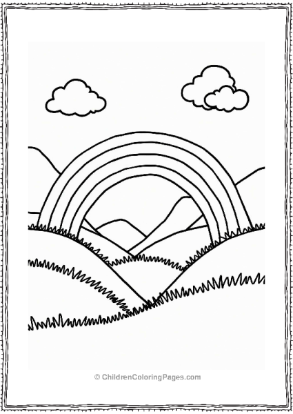 Rainbow Bridge Over Rolling Hills Free PDF Printable
