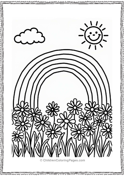 Rainbow In A Flower Garden Free PDF Printable
