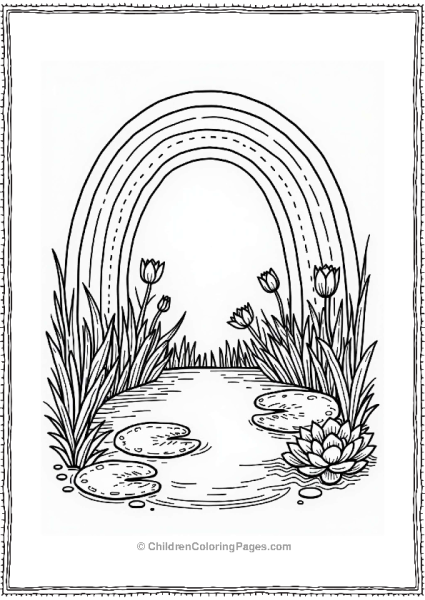 Rainbow Over A Whimsical Garden Free PDF Printable