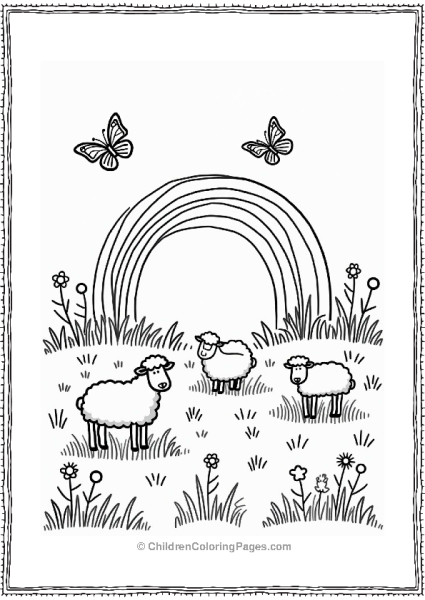 Rainbow Over Grazing Sheep Free PDF Printable