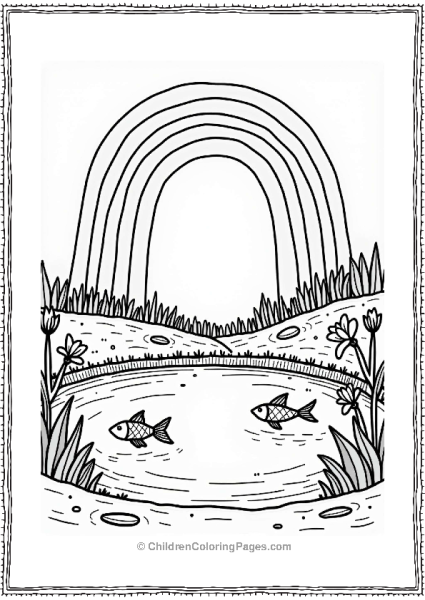 Rainbow Over Serene Pond Free PDF Printable