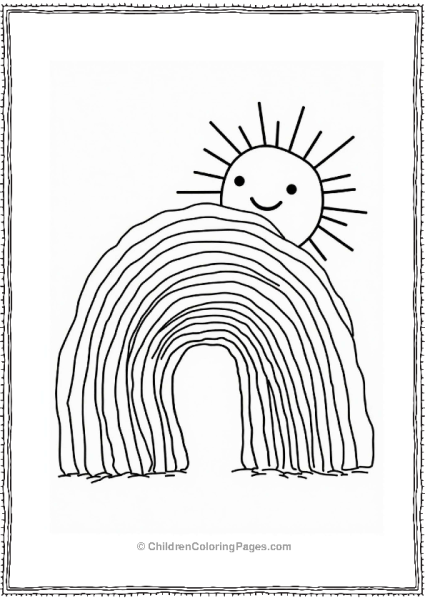 Rainbow With A Smiling Sun Free PDF Printable