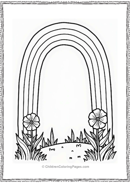 Rainbow With Garden Elements Free PDF Printable