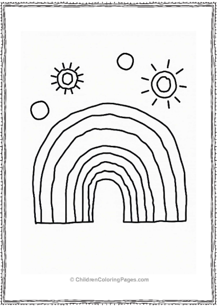 Rainbow With Geometric Shapes Free PDF Printable