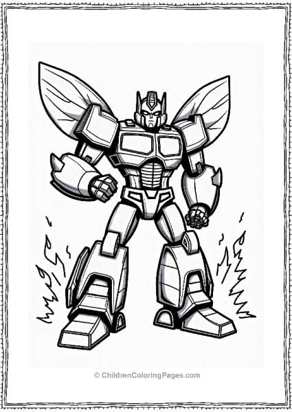 Rescue Bots Angry Bumblebee Surrounded By Flames Free PDF Printable