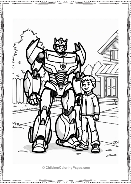 Rescue Bots Bumblebee And Sam Witwicky Smiling Free PDF Printable