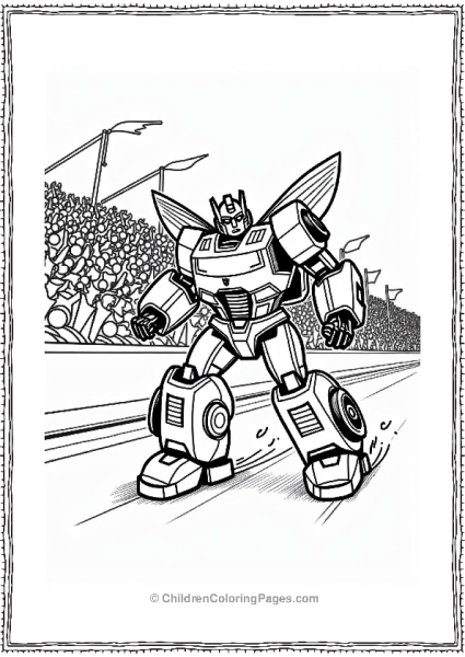 Rescue Bots Bumblebee At The Racing Event Free PDF Printable