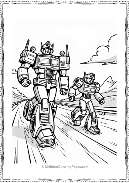 Rescue Bots Optimus Prime And Arcee Racing Free PDF Printable